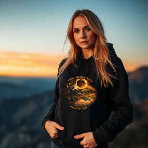 Pull À Capuche Éclipse solaire totale 2026 - Zone de totalité