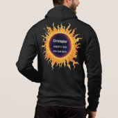 Pull À Capuche Éclipse solaire totale aquarelle audacieuse Nom 20 (Dos)