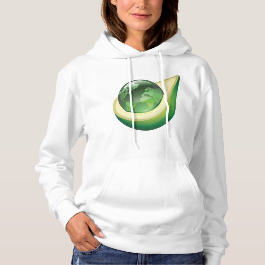 Pull À Capuche Eco Earth Avocado Globe Planète durable (Devant)