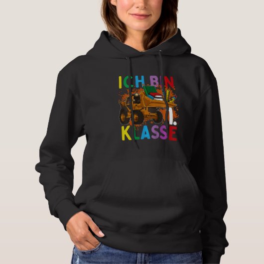 Pull À Capuche École pour enfants Jeune Digger Ich Bin 1 Classe C (Devant)