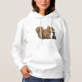 Pull À Capuche Écureuil aux échecs avec pièce d'échecs Évêque (Devant)
