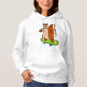 Pull À Capuche Écureuil comme patineur avec skateboard