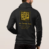 Pull À Capuche Editable QR Code & Text Template | Black & Gold (Dos)