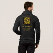 Pull À Capuche Editable QR Code & Text Template | Black & Gold (Dos entier)