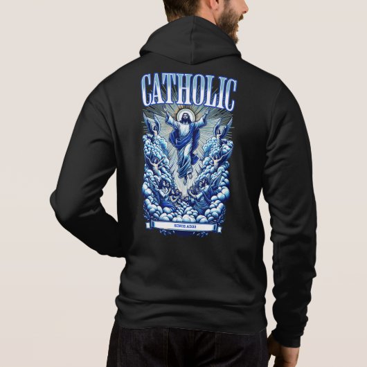 Pull À Capuche Église Catholique Romaine depuis AD33 Jésus Christ (Dos)