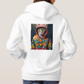 Pull À Capuche Élégance florale Feline (Dos)