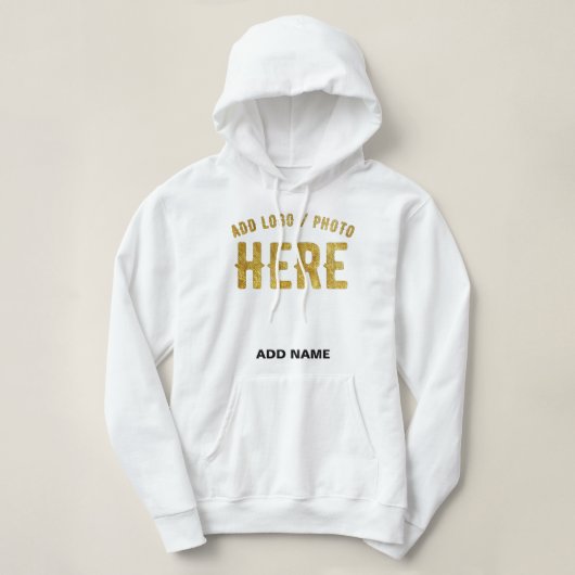 PULL À CAPUCHE ÉLÉGANT BLANC PERSONNALISABLE MODERNE MARQUE VÉRIF (Design devant)