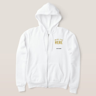 PULL À CAPUCHE ÉLÉGANT BLANC PERSONNALISABLE MODERNE MARQUE VÉRIF