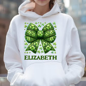 Pull À Capuche Elégant Retro Green Coquette St. Patrick's Day
