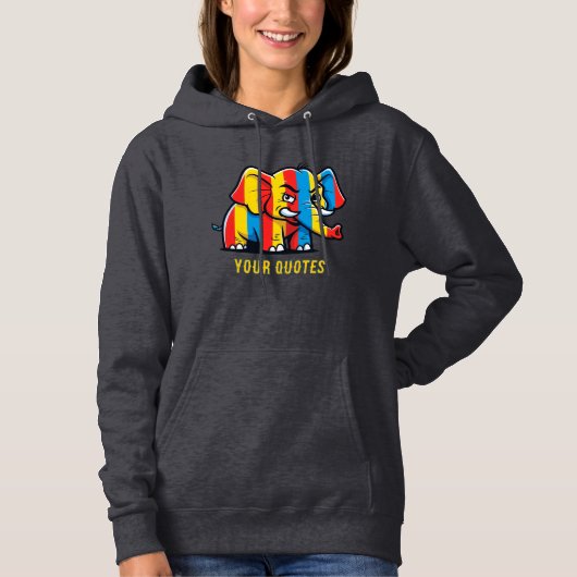 Pull À Capuche Élément Pop Art d'un éléphant de dessin animé mode (Devant)