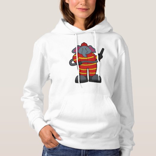 Pull À Capuche Elephant comme pompier avec tuyau (Devant)