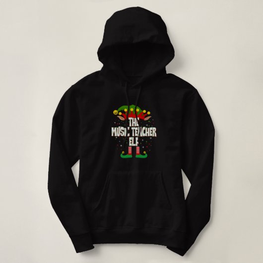 Pull À Capuche Elves Group L'Enseignant Musique Elf Christmas T-S (Design devant)