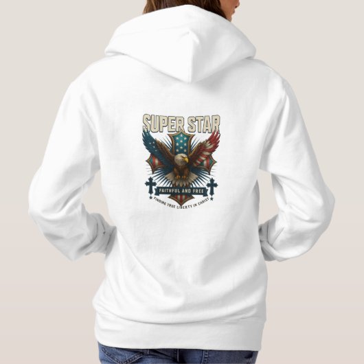 Pull À Capuche Emblème d'aigle super étoile (Dos)