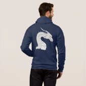Pull À Capuche Emblème de dragon blanc Imaginaire (Dos entier)