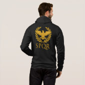 Pull À Capuche Emblème de l'aigle romain SPQR – Aigle doré et lau (Dos entier)