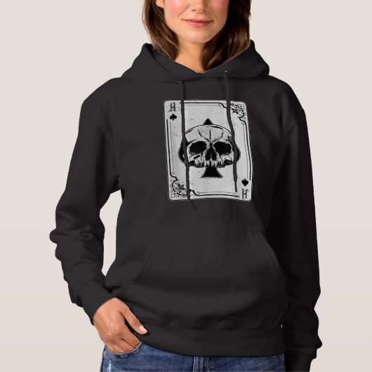 Pull À Capuche Emo Gothique Et Punk Ace de Spades Poker Jeu (Devant)