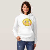 Pull À Capuche Émoticône Langue Dehors Visage Rigolo Niais (Devant entier)
