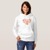 Pull À Capuche Empreintes de pattes en forme de cœur (Devant entier)