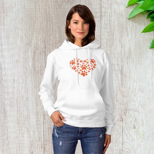 Pull À Capuche Empreintes de pattes en forme de cœur