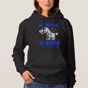 Pull À Capuche En Avril Nous Portons Blue T Rex Dinosaur Autisme 