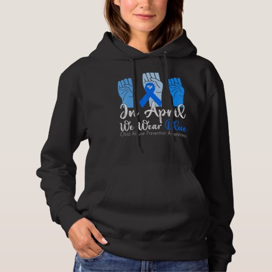 Pull À Capuche En Avril, Nous Portons Une Attention Bleue À La Pr (Devant)
