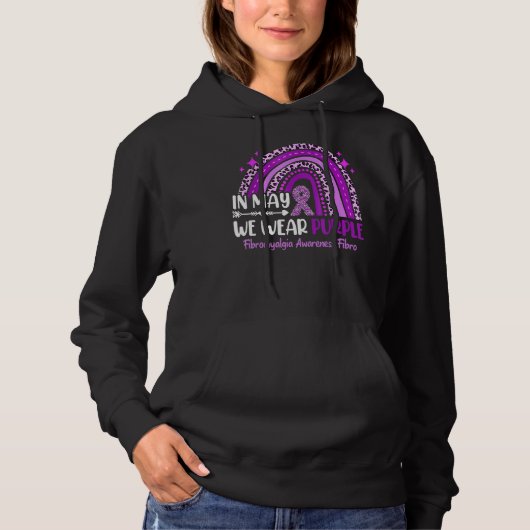 Pull À Capuche En Mai Nous Portons Violet Fibro Sensibilisation F (Devant)