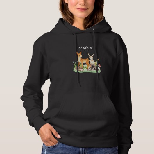 Pull À Capuche Enfants Animal cerf lapin hérisson Mathis (Devant)