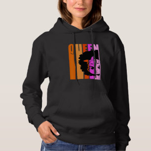 Pull À Capuche Enfants Black Girl Queen Retro rose Afro cheveux I
