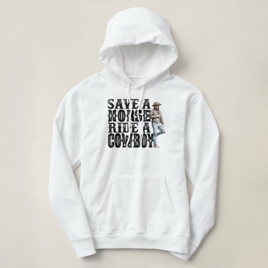 Pull À Capuche Enregistrer une balade à cheval un cowboy T-shirt (Design devant)