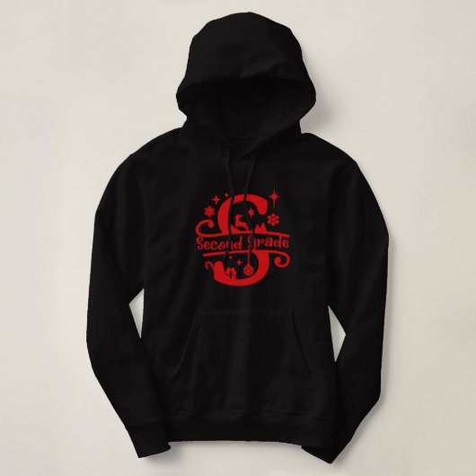 Pull À Capuche Enseignant de 2e année Joyeux Noël Noël Noël Noël (Design devant)