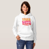 Pull À Capuche Enseignant de 3e année Orange Rouge Ombre Texte De (Devant entier)