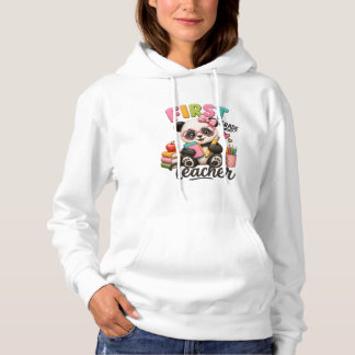 Pull À Capuche Enseignant de Première Année | Panda Mignon