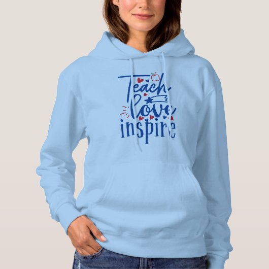 Pull À Capuche Enseigner l'amour inspirer les femmes (Devant)