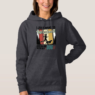 Pull À Capuche Entraînement avec mon chien Design de t-shirt vint