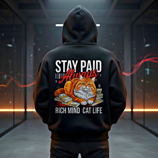 Pull À Capuche Entrepreneur Chat Boss – Restez Payé Esprit Riche