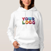 Pull À Capuche Entreprise simple avec logo et texte personnalisés (Devant)