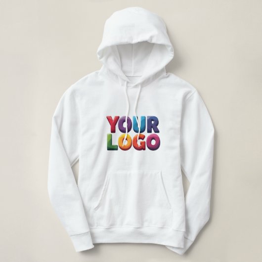 Pull À Capuche Entreprise simple avec logo et texte personnalisés (Design devant)