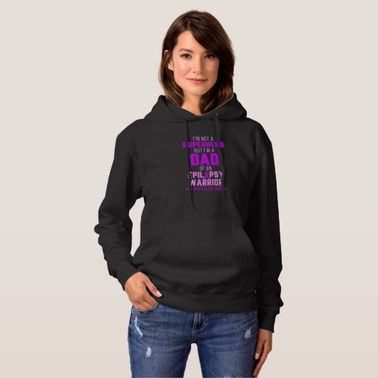 Pull À Capuche Epilepsy Awareness Dad Hero Epileptic Warrior Surv (Devant entier)