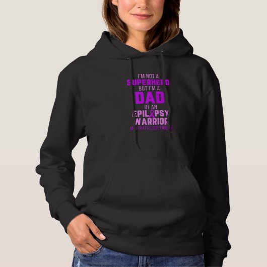 Pull À Capuche Epilepsy Awareness Dad Hero Epileptic Warrior Surv (Devant)