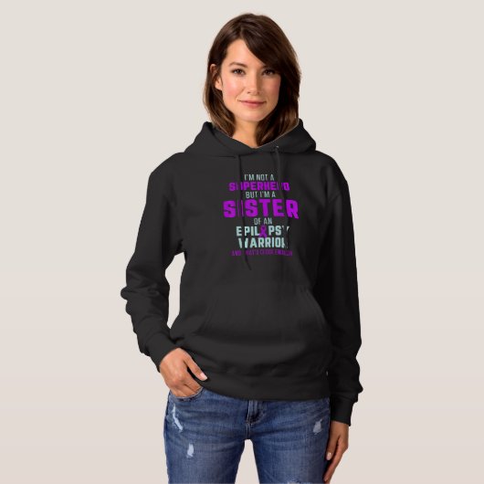 Pull À Capuche Epilepsy Awareness Sister Hero Epileptic Warrior S (Devant entier)