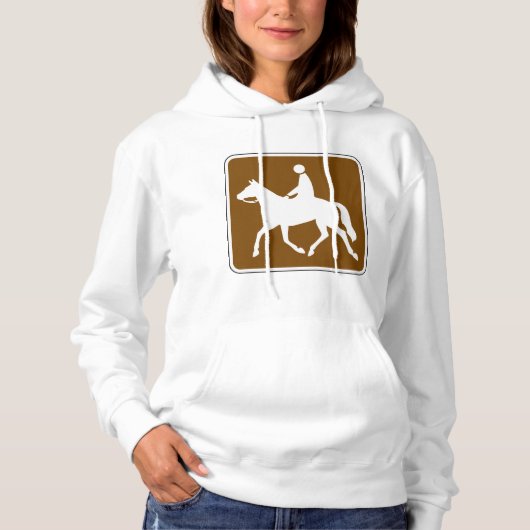Pull À Capuche Equestrian Trail Riding Horse Silhouette Icon (Devant)
