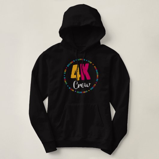 Pull À Capuche Équipe de 4K Équipe Enseignant Jardin d'école mate (Design devant)