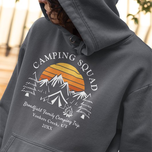 Pull À Capuche Équipe de camping Retro Famille de jumelage Maman