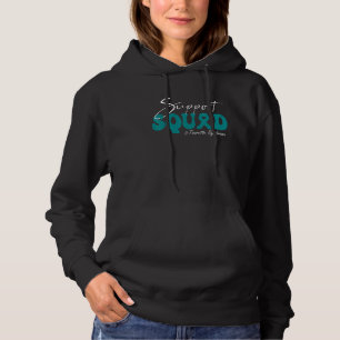 Pull À Capuche Équipe de soutien Ruban sarcelle pour la sensibili