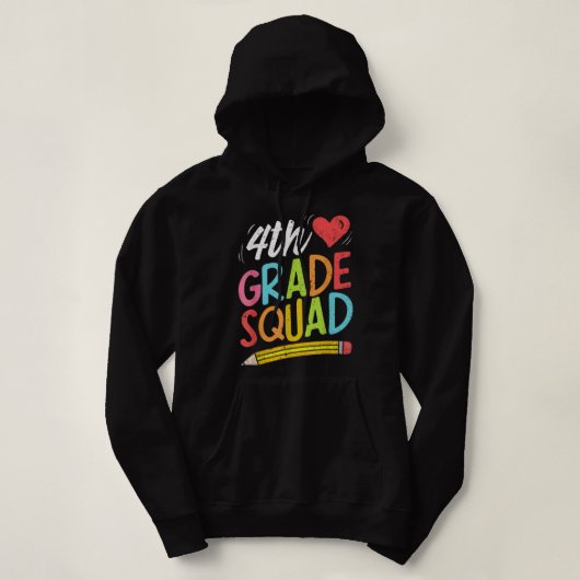Pull À Capuche Équipe d'élèves de 4e année Quatrième enseignant R (Design devant)