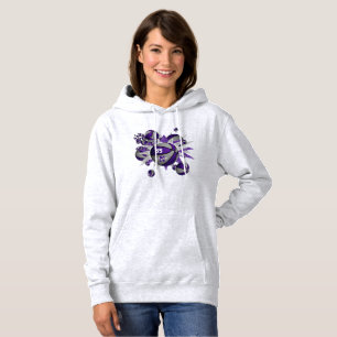 Pull À Capuche équipe violet gris couleurs filles basket étoiles