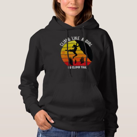 Pull À Capuche Escalade Rock Femmes Boulder Tee Grimper Comme Une (Devant)