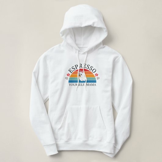 Pull À Capuche Espresso Yourself Mama - Retro Rainbow Ghost (Design devant)