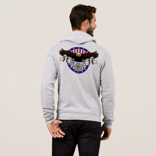 Pull À Capuche État américain de l'aigle (Dos entier)