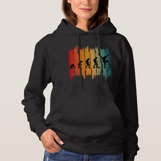 Pull À Capuche Évolution du skateur de skateboard (Devant)
